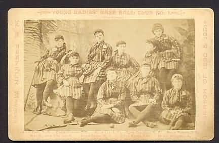 1890 Young Ladies Base Ball Club Cabinet